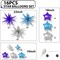 Blue Purple Silver Star Balloons, 16 Pcs 22/18/10 Inch Star Foil Mylar Balloons, Explosion Cone Four-Pointed Balloon for Boy Men Birthday Graduation Wedding Baby Shower Galaxy Space Party Decorations